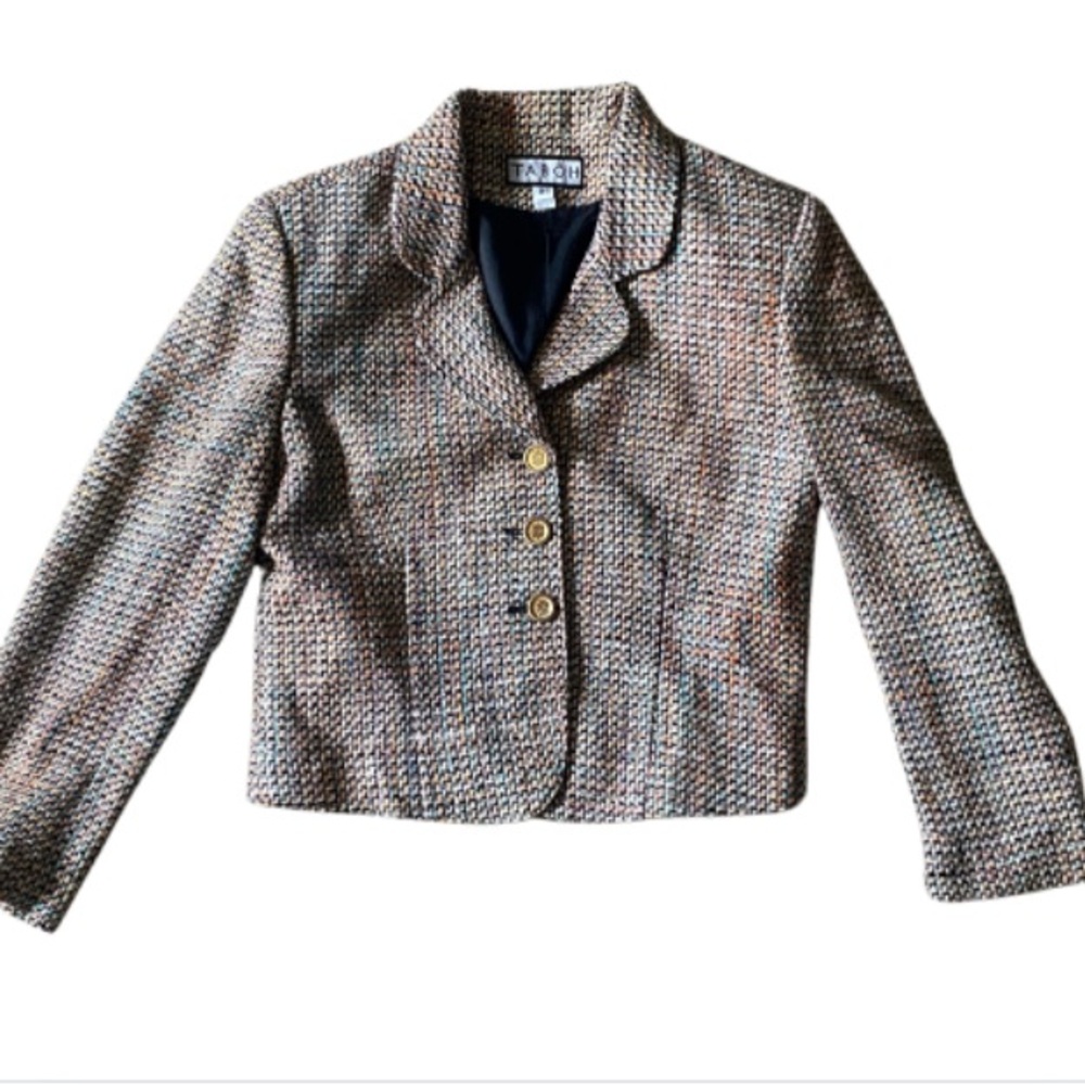 TABOH Women's Tweed Multicolor Jacket Blazer XS